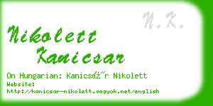 nikolett kanicsar business card